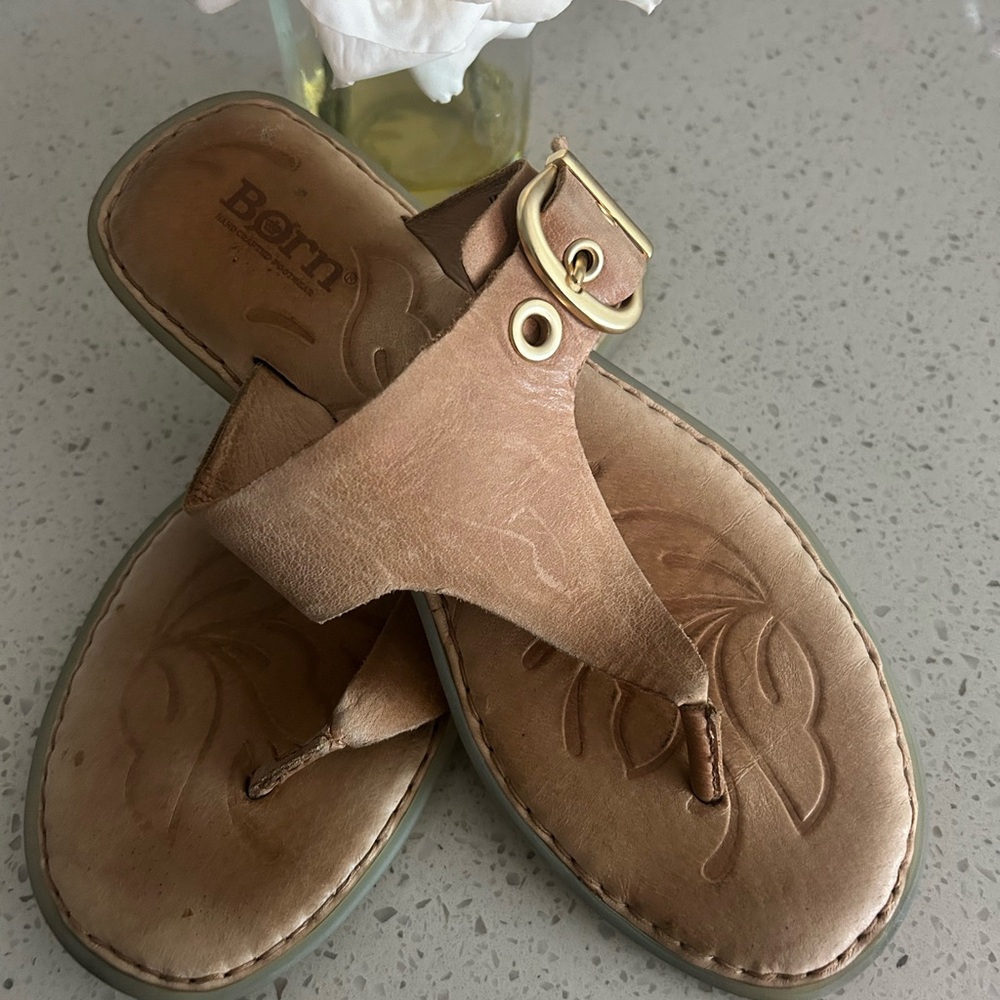 Born Light Brown Leather orla Sandals, size 7